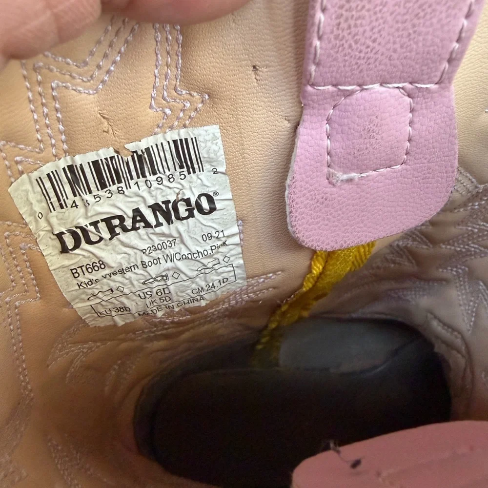 Durango L'il Kids Pink Rhinestone Wrap (Removable) Western Boots‎ Sz 6D EUC